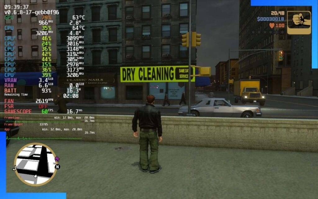 GTA 3 работает на Steam Deck через GTA: The Trilogy.