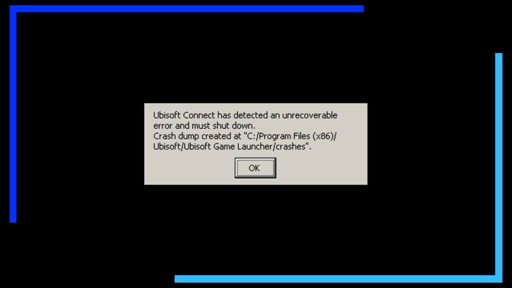 Сообщение об ошибке «Ubisoft Connect обнаружила неисправимую ошибку и должна завершить работу».