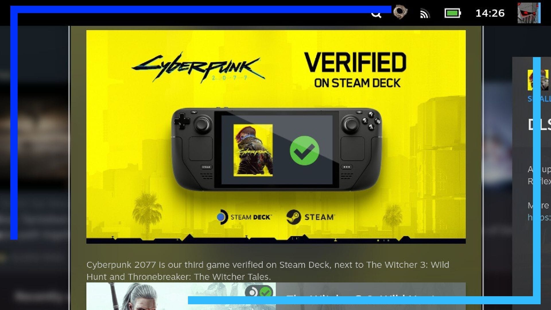 Cyberpunk 2077 теперь проверен на Steam Deck